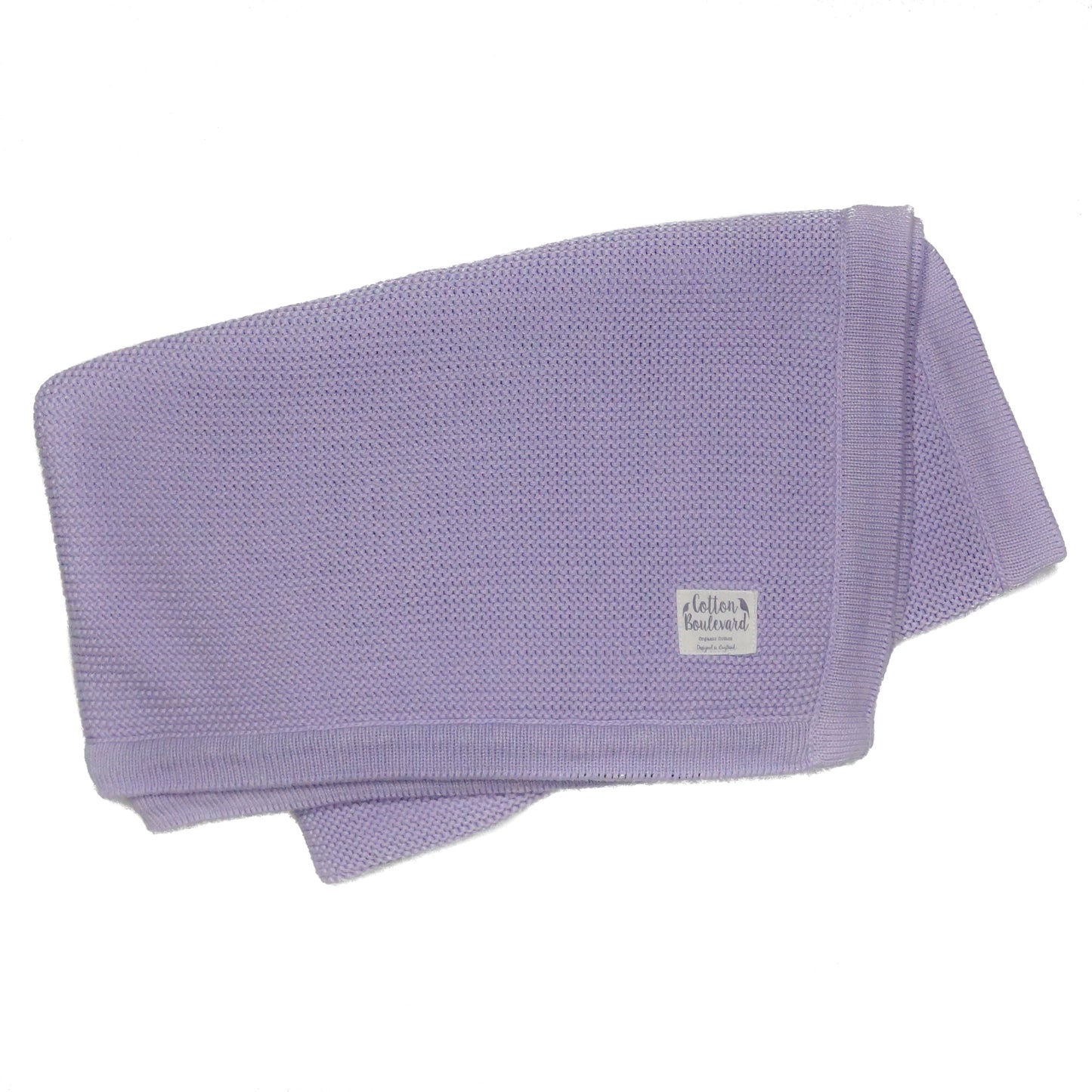Lavender Organic Cotton Knitted Baby Blanket – 100 X 80cm - Receiving Blankets