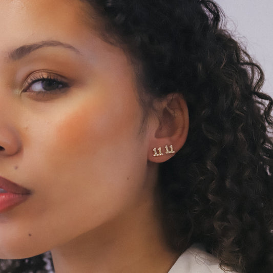Laila 11:11 Stud Earrings | 18K Gold Plated - Earrings