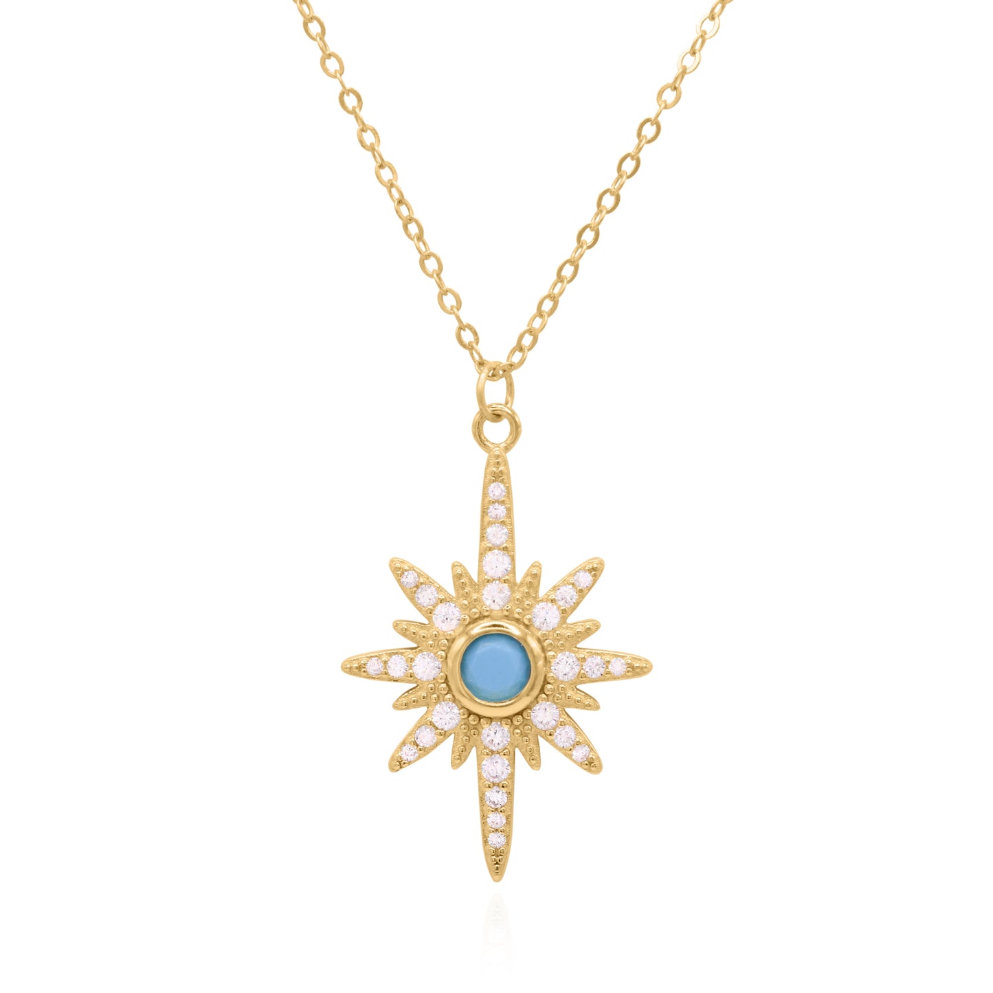 Heidi North Star Birthstone Necklace | 18K Gold Plated December - Necklace
