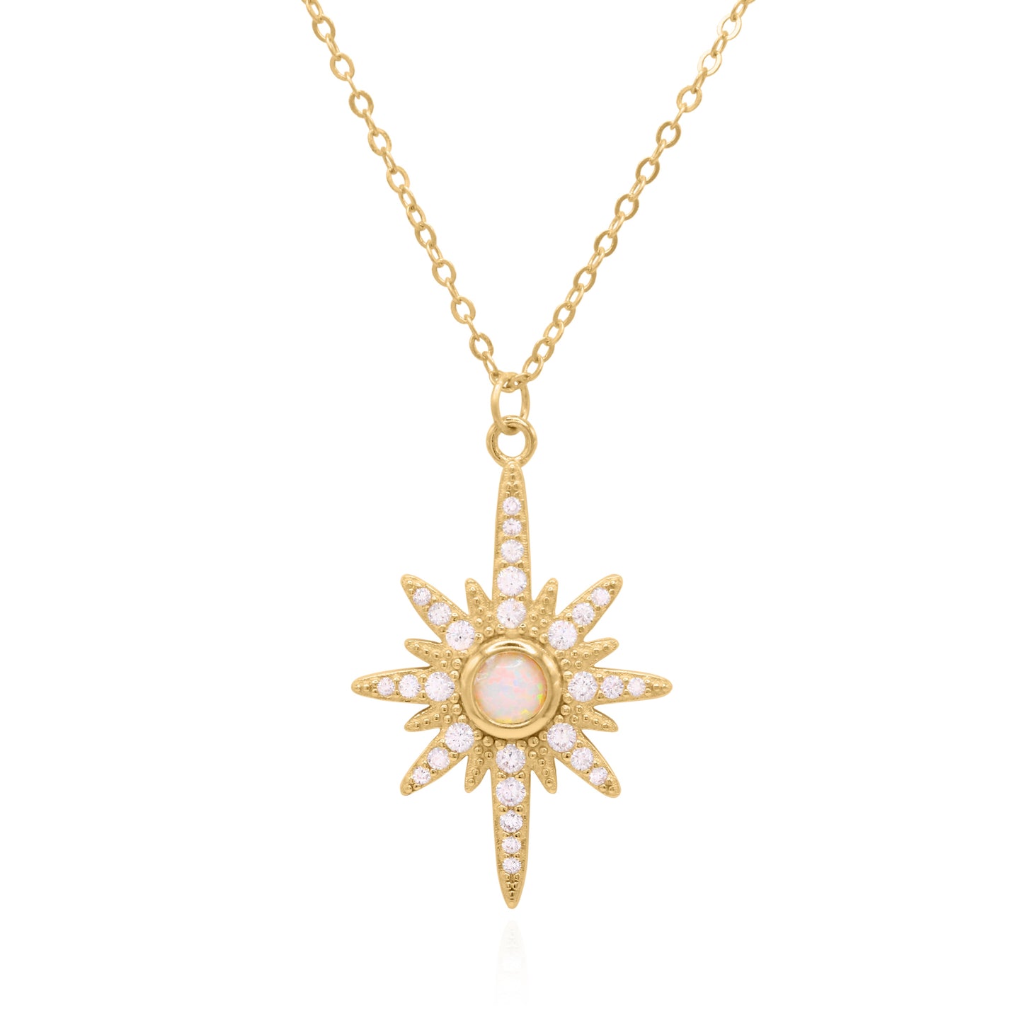 Heidi North Star Birthstone Necklace | 18K Gold Plated October - Necklace