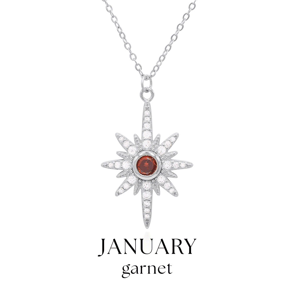 Heidi North Star Birthstone Necklace | 925 Sterling Silver - Necklace