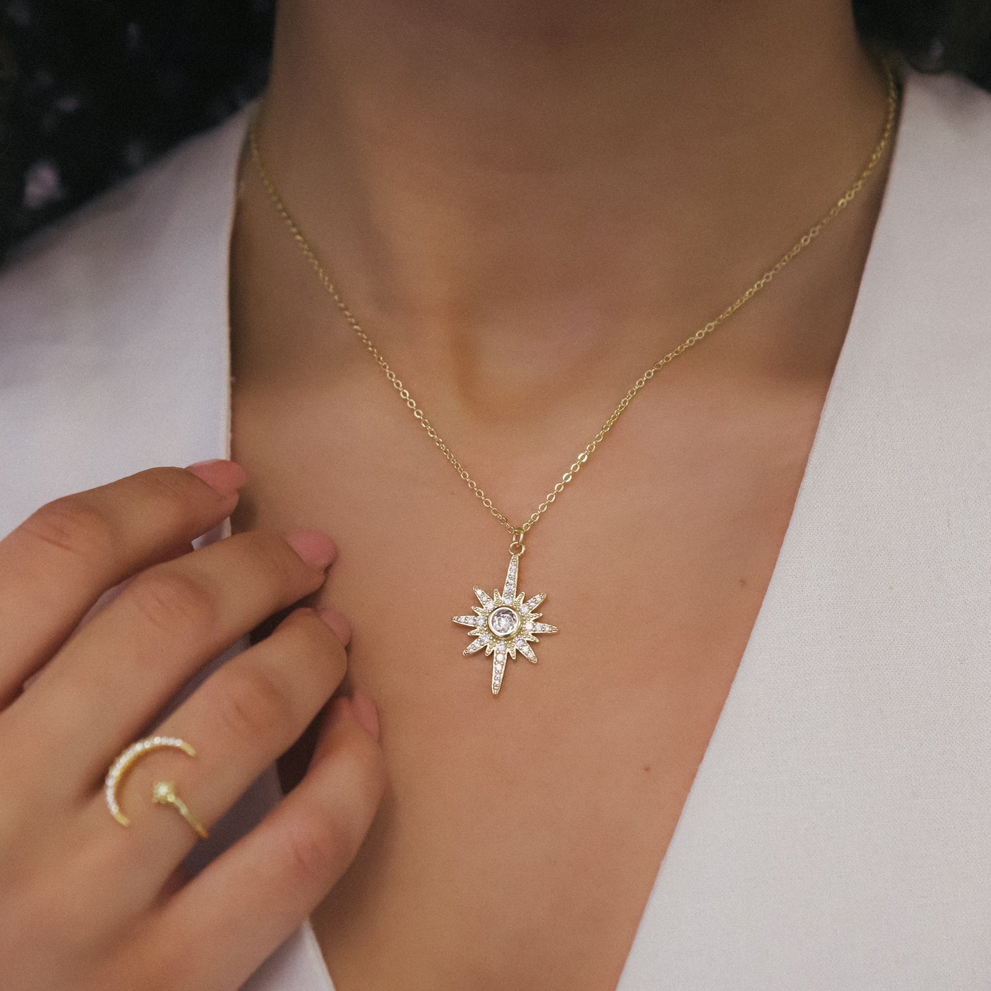 Heidi North Star Birthstone Necklace | 18K Gold Plated - Necklace