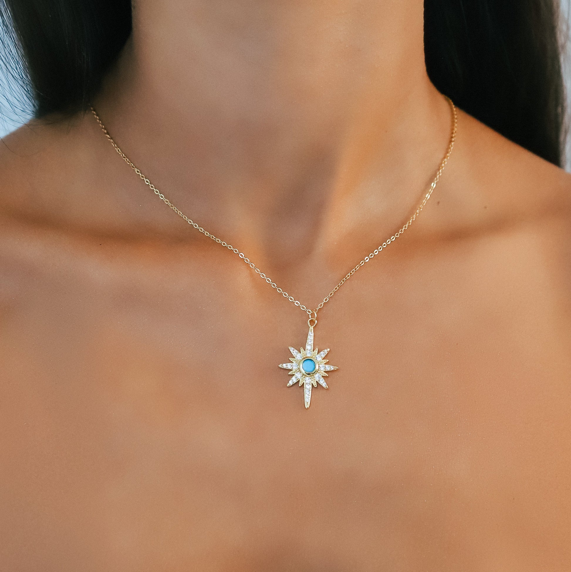 Heidi North Star Birthstone Necklace | 18K Gold Plated - Necklace