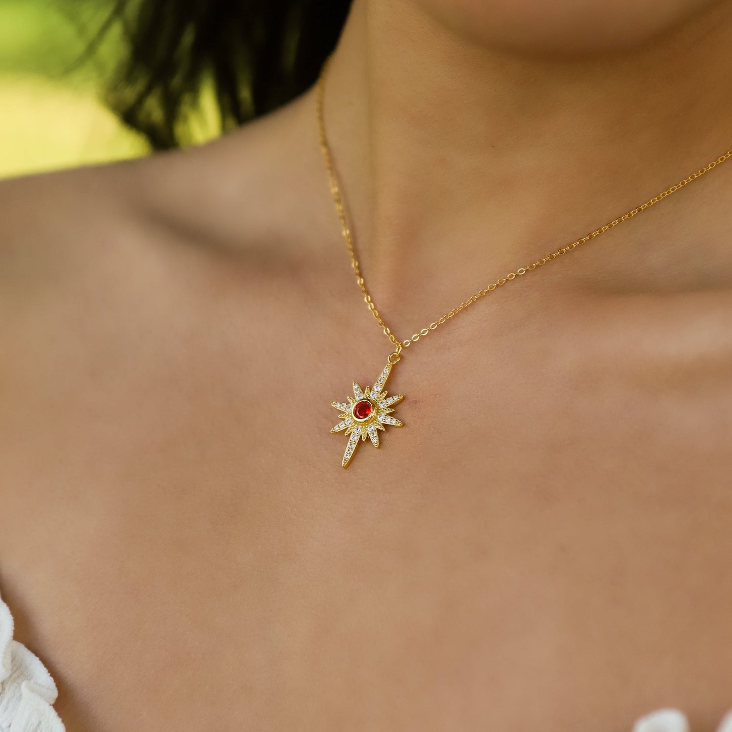 Heidi North Star Birthstone Necklace | 18K Gold Plated - Necklace