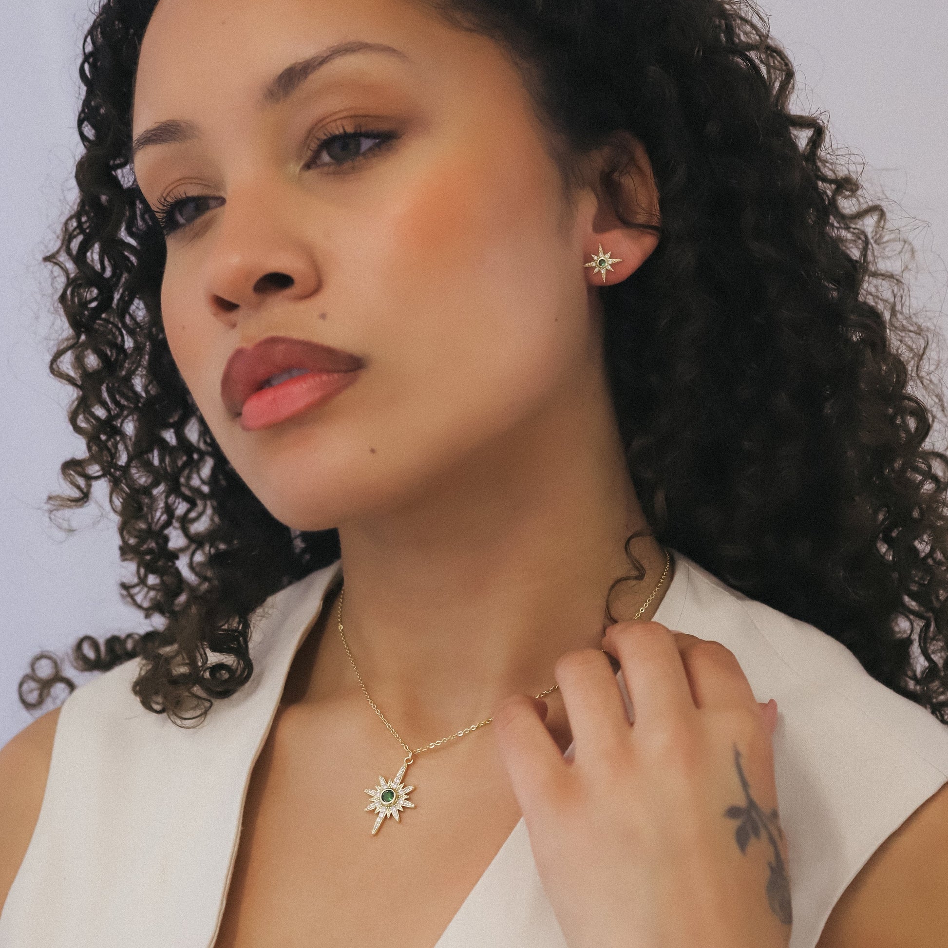 Ursa Birthstone Star Stud Earrings | 18K Gold Plated - Earrings