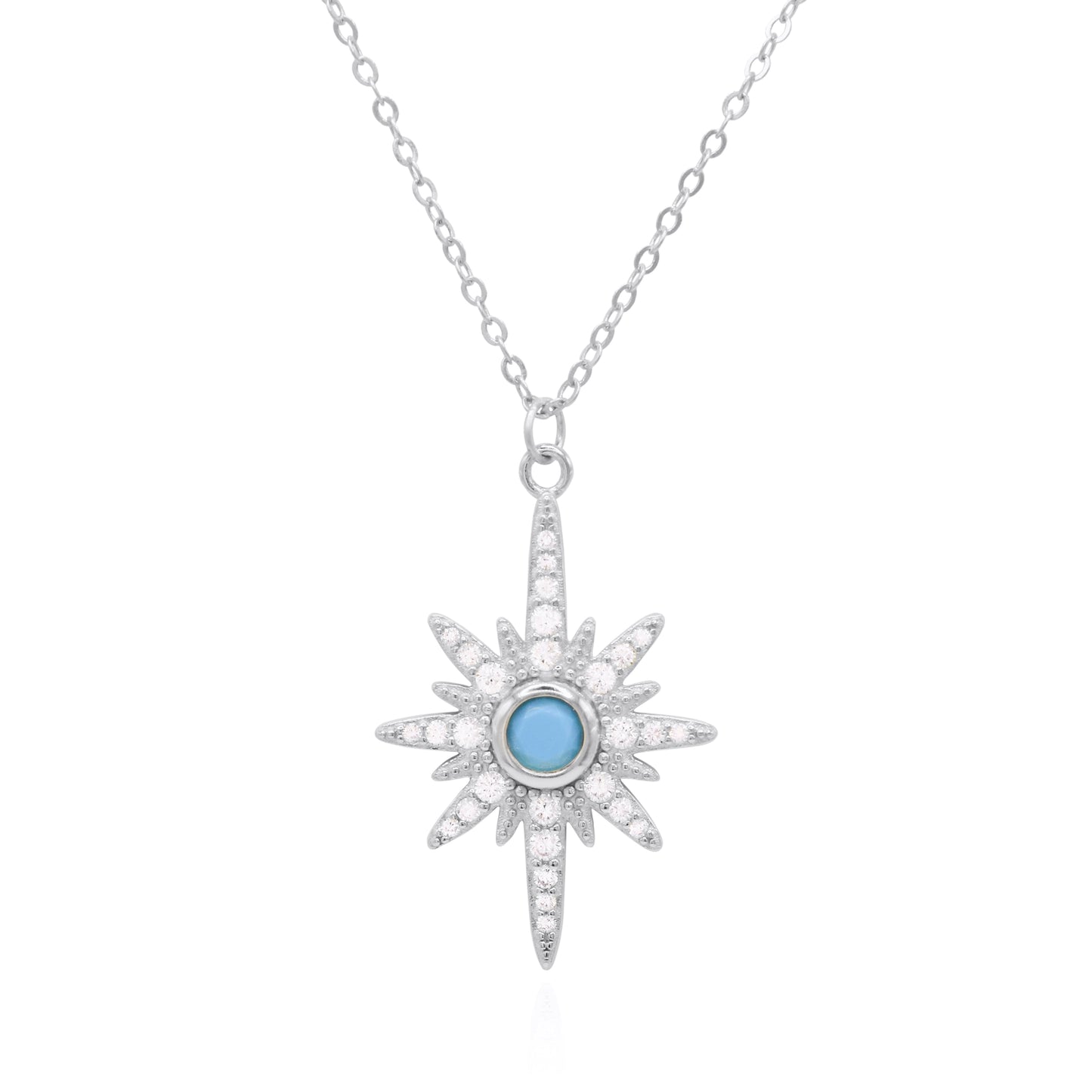Heidi North Star Birthstone Necklace | 925 Sterling Silver December - Necklace