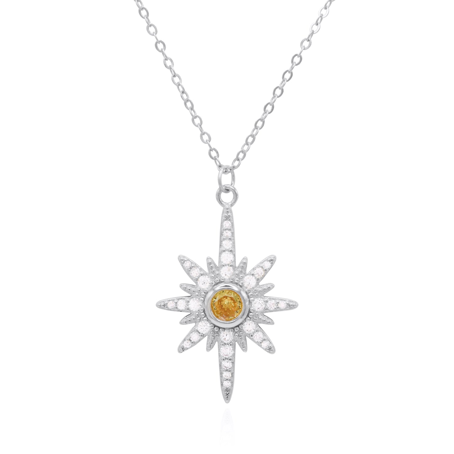 Heidi North Star Birthstone Necklace | 925 Sterling Silver November - Necklace
