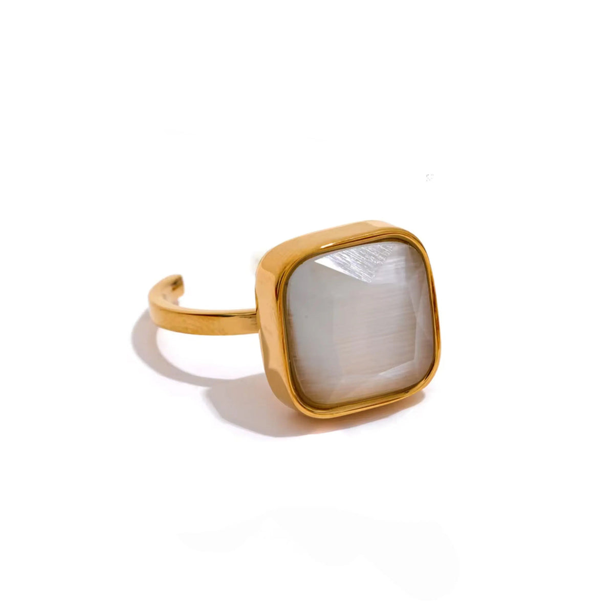 Hestia Luxe 18k Gold Plated White Ring - RING