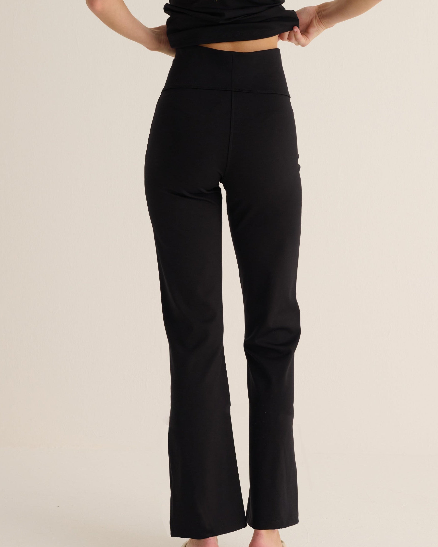 Black Soft Sculpt Hi-Stretch Kick Flare Leggings -