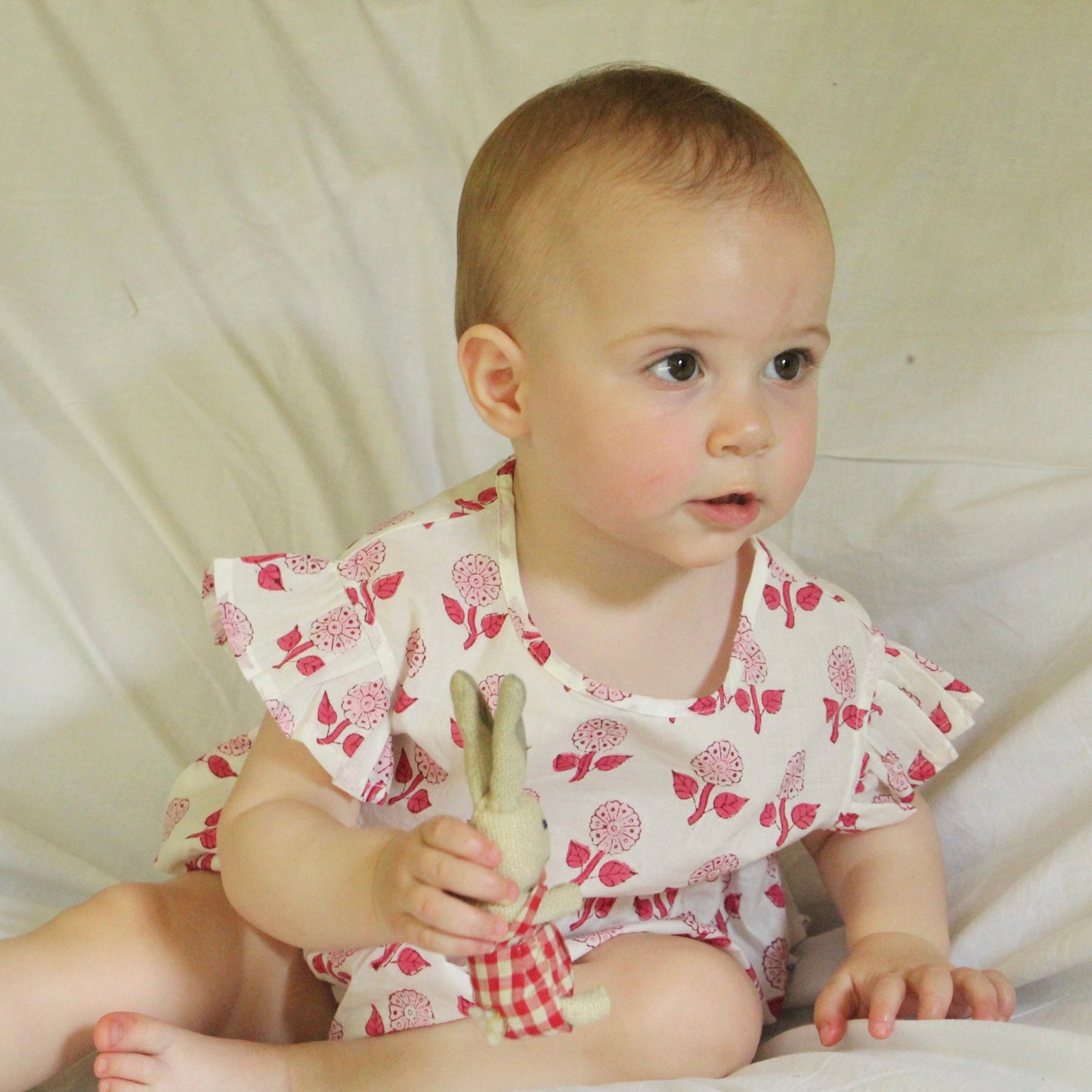 Frilly Bodysuit - Rose Floral - Baby One-Pieces