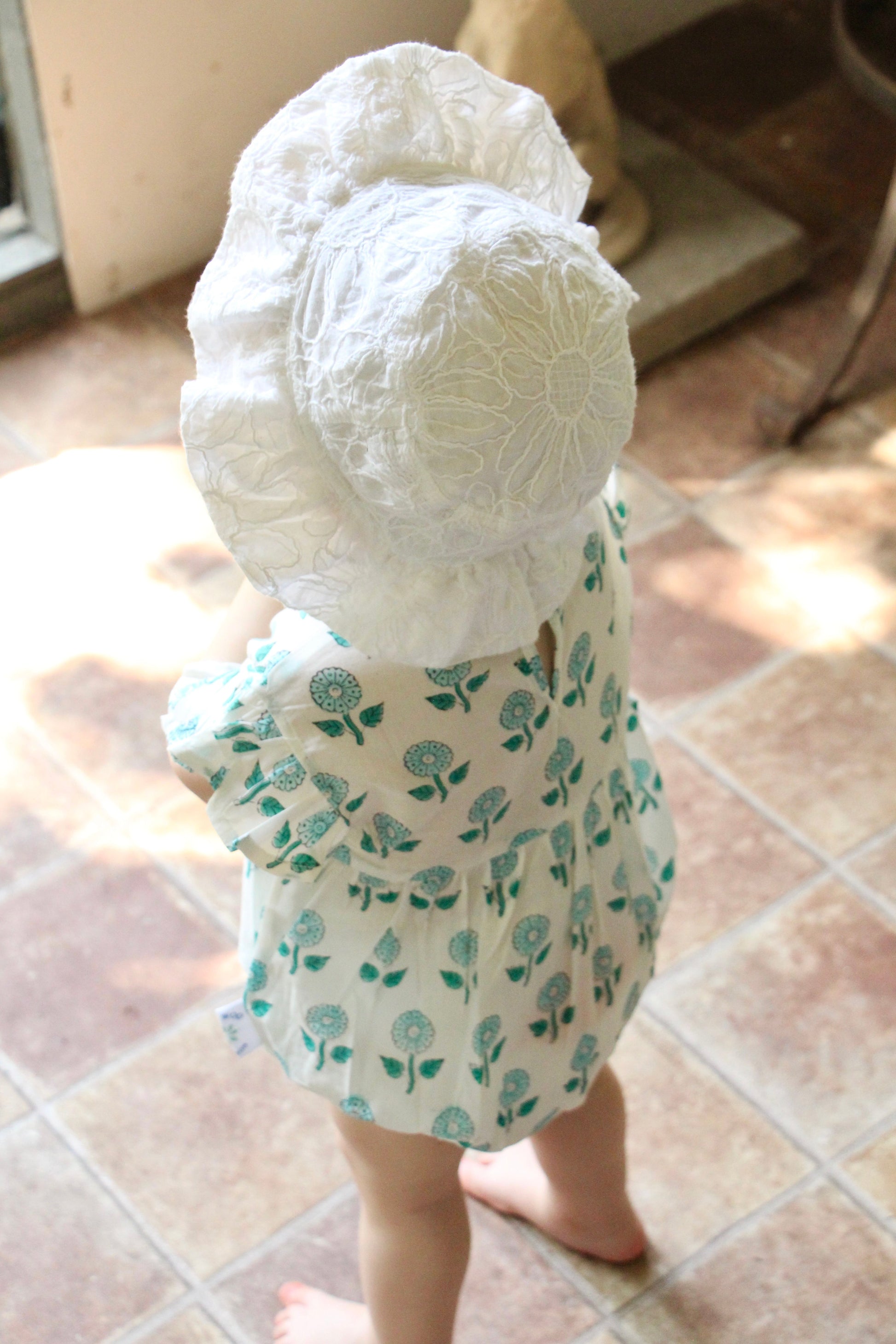 Frilly Bodysuit - Sea Blue Floral - Baby One-Pieces