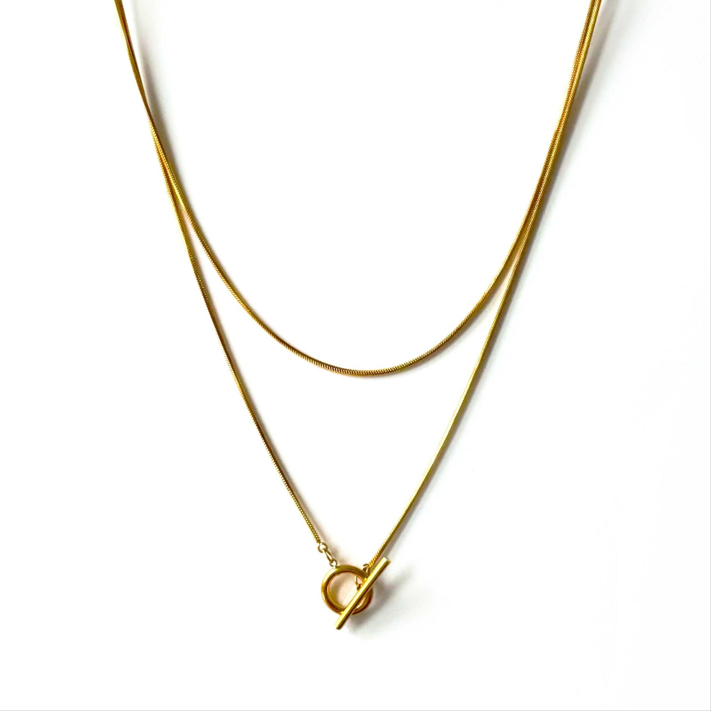 Matilda Luxe 18k Gold Plated Wraparound T Bar Necklace - Necklace