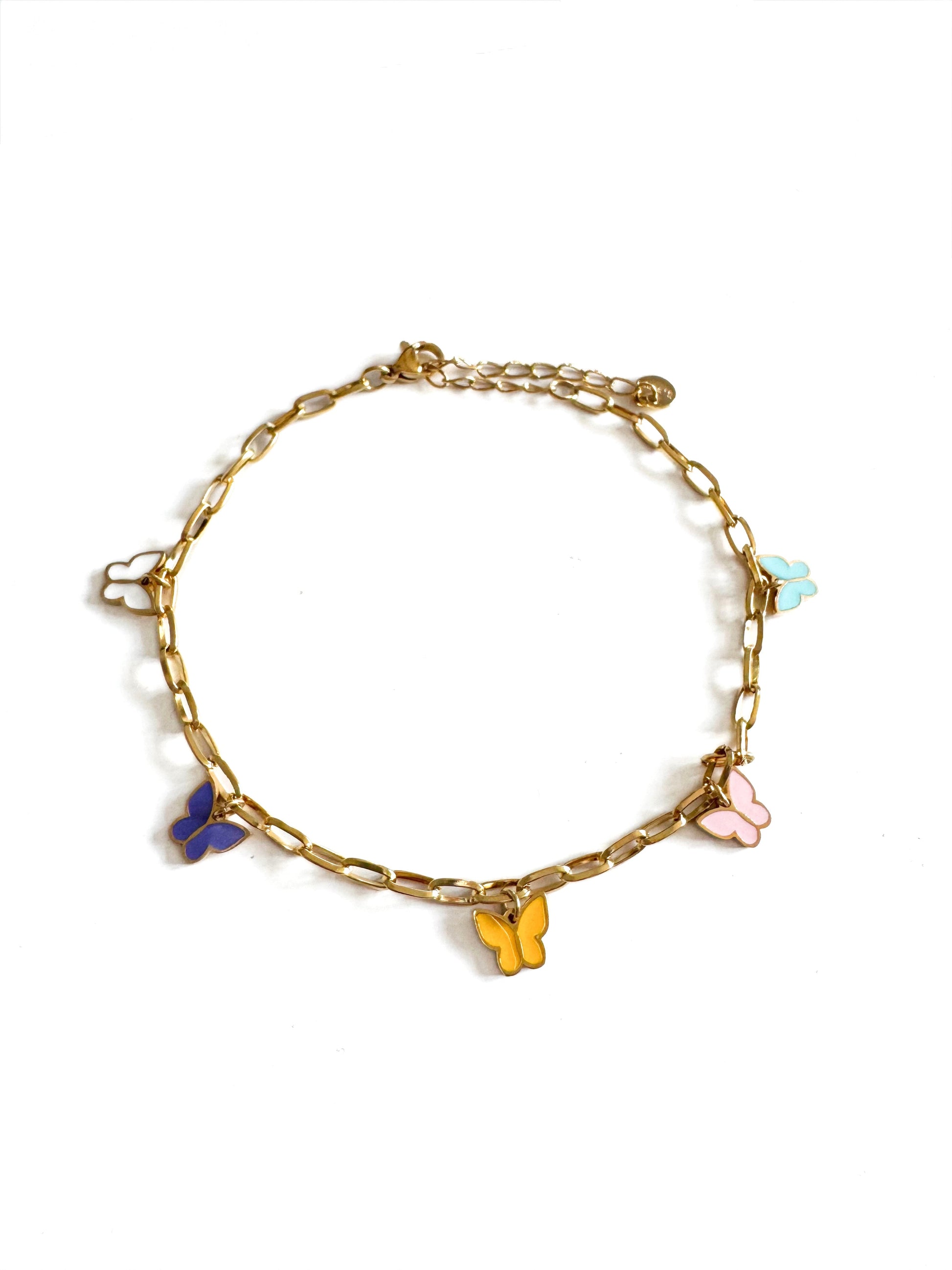 Yareli Luxe 18k Gold Plated Butterfly Charm Anklet - Anklet