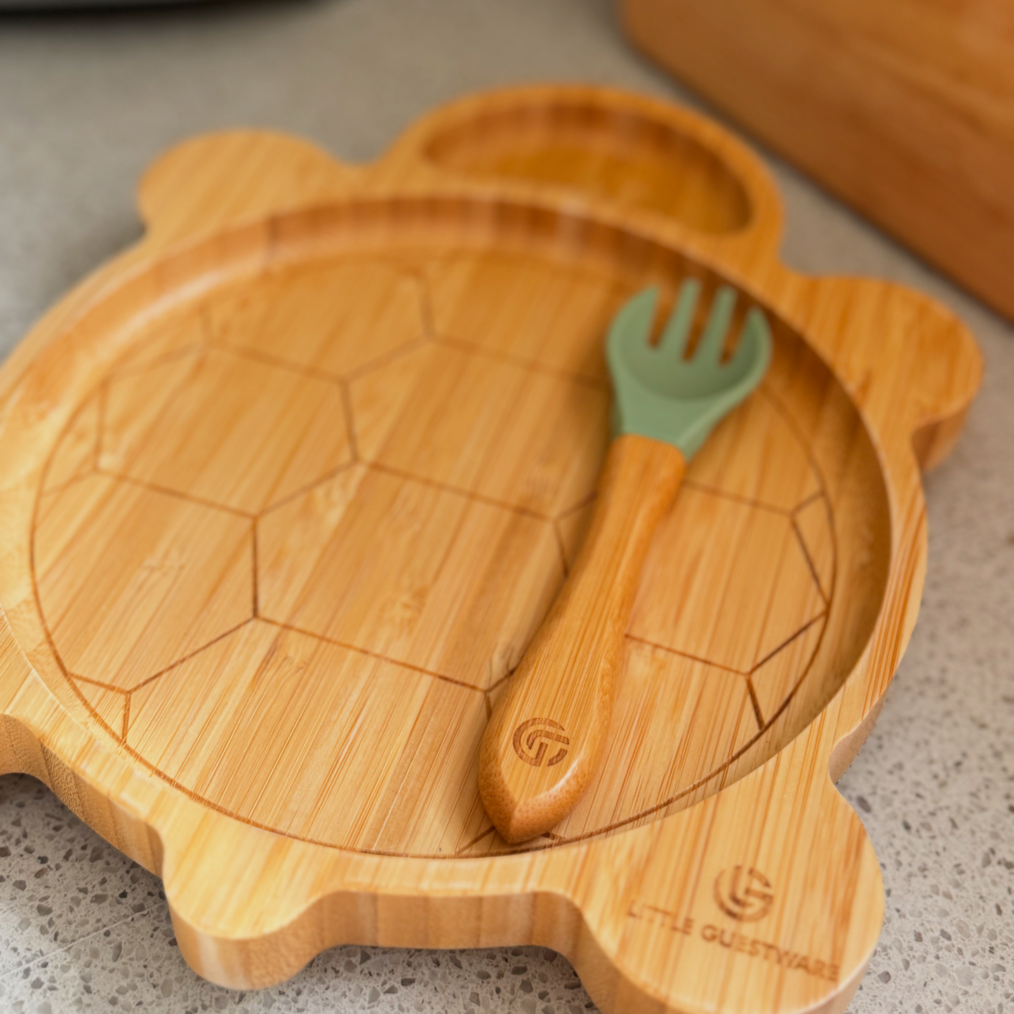 Bamboo Plate & Fork - Turtle - Feeding Plates