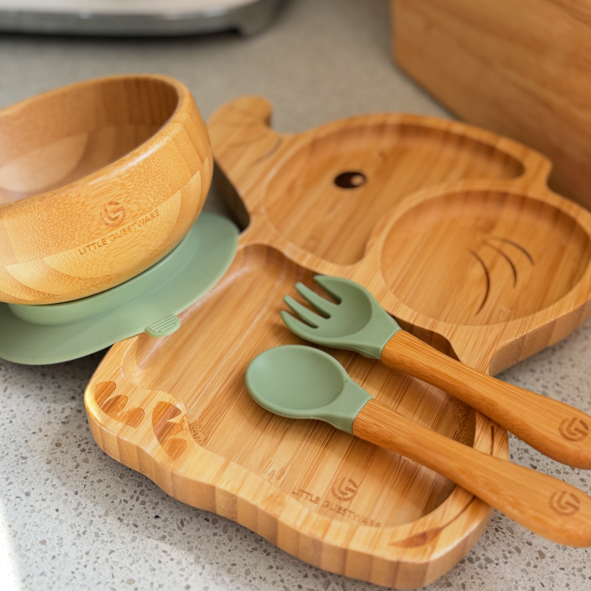 Bamboo Plate & Fork - Elephant - Flatware Sets