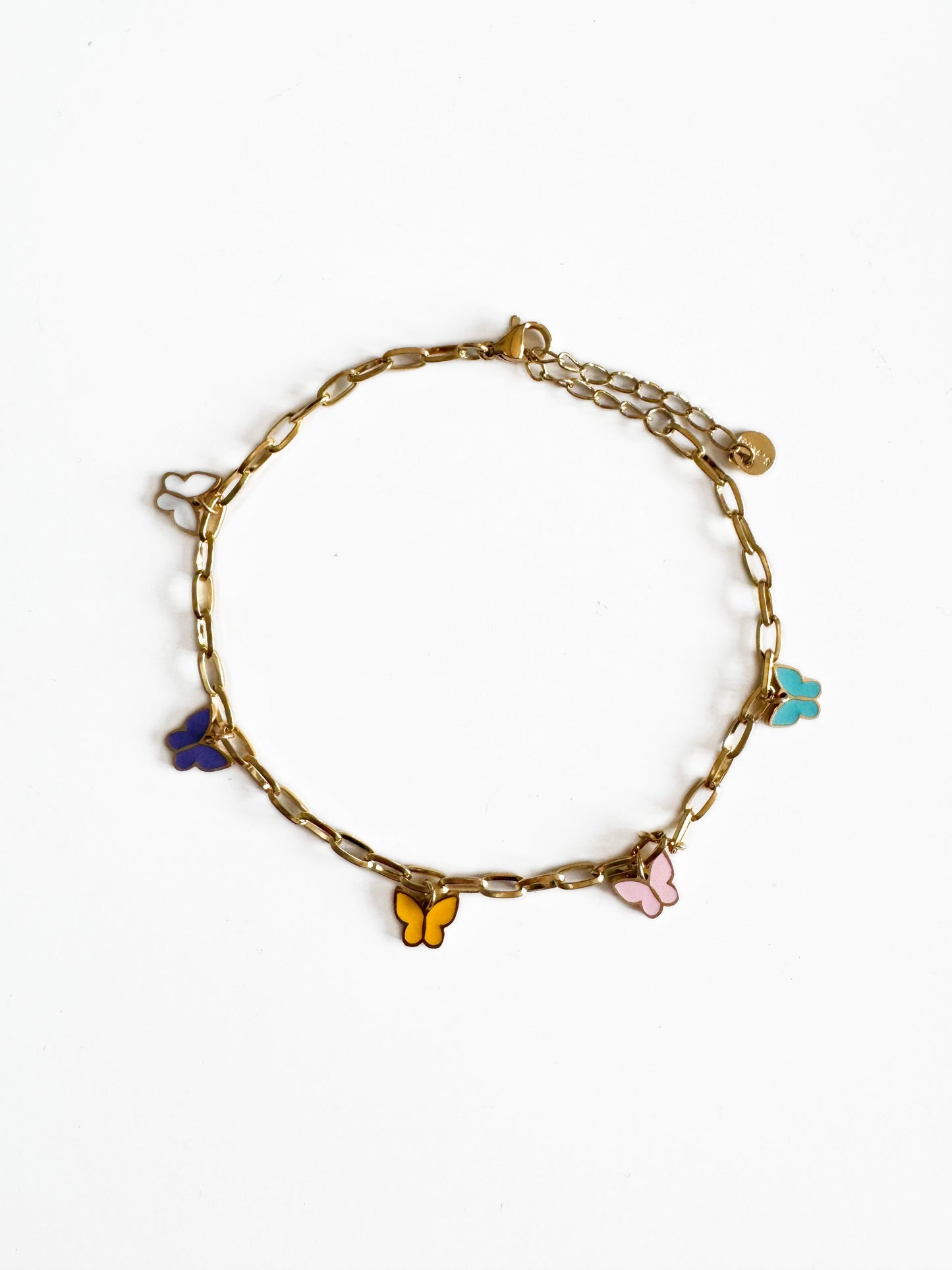 Yareli Luxe 18k Gold Plated Butterfly Charm Anklet - Anklet