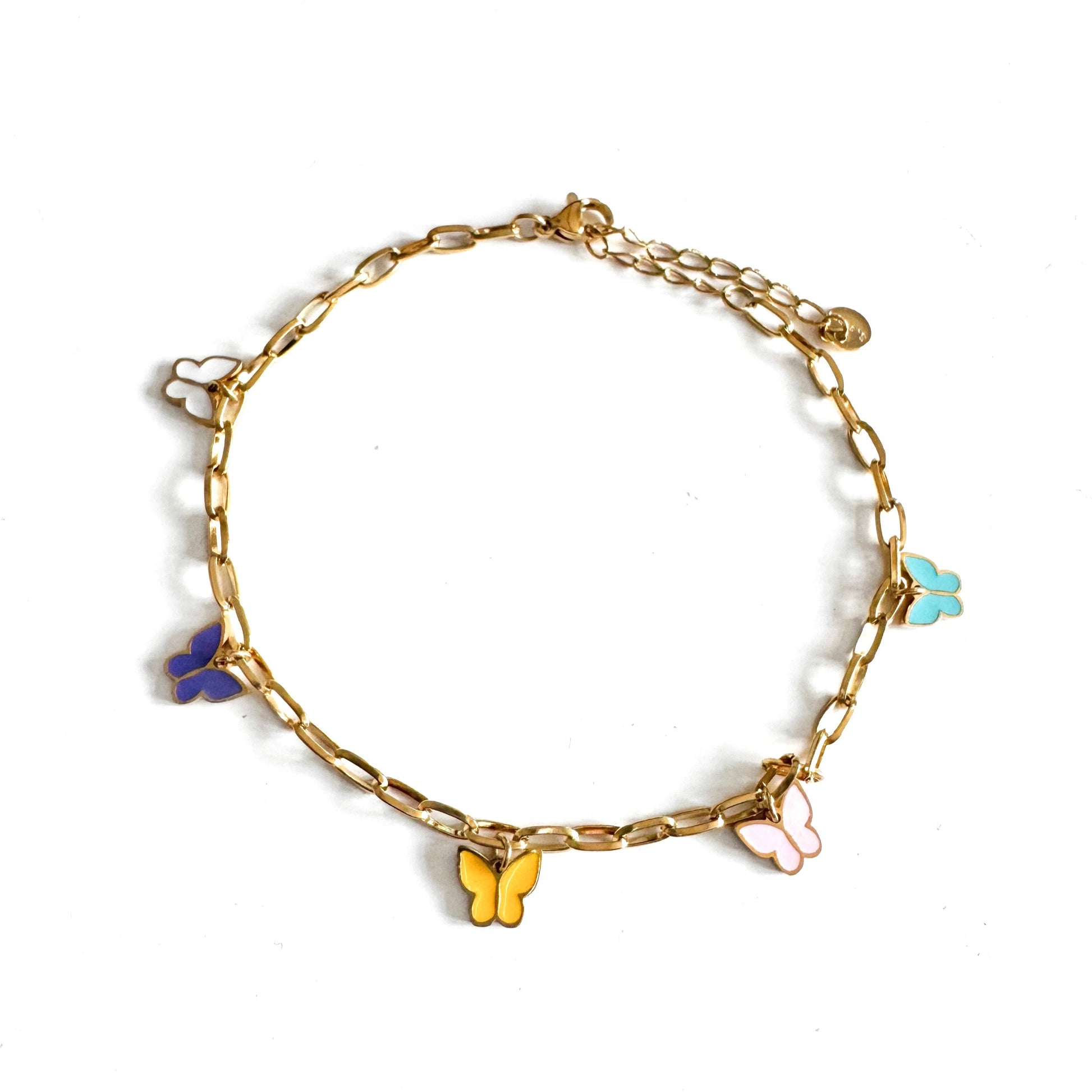 Yareli Luxe 18k Gold Plated Butterfly Charm Anklet - Anklet