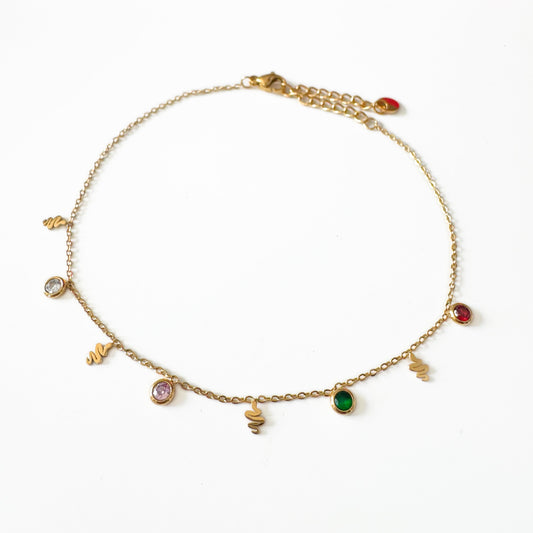 Vespera Luxe 18k Gold Plated Charm Anklet - Anklet
