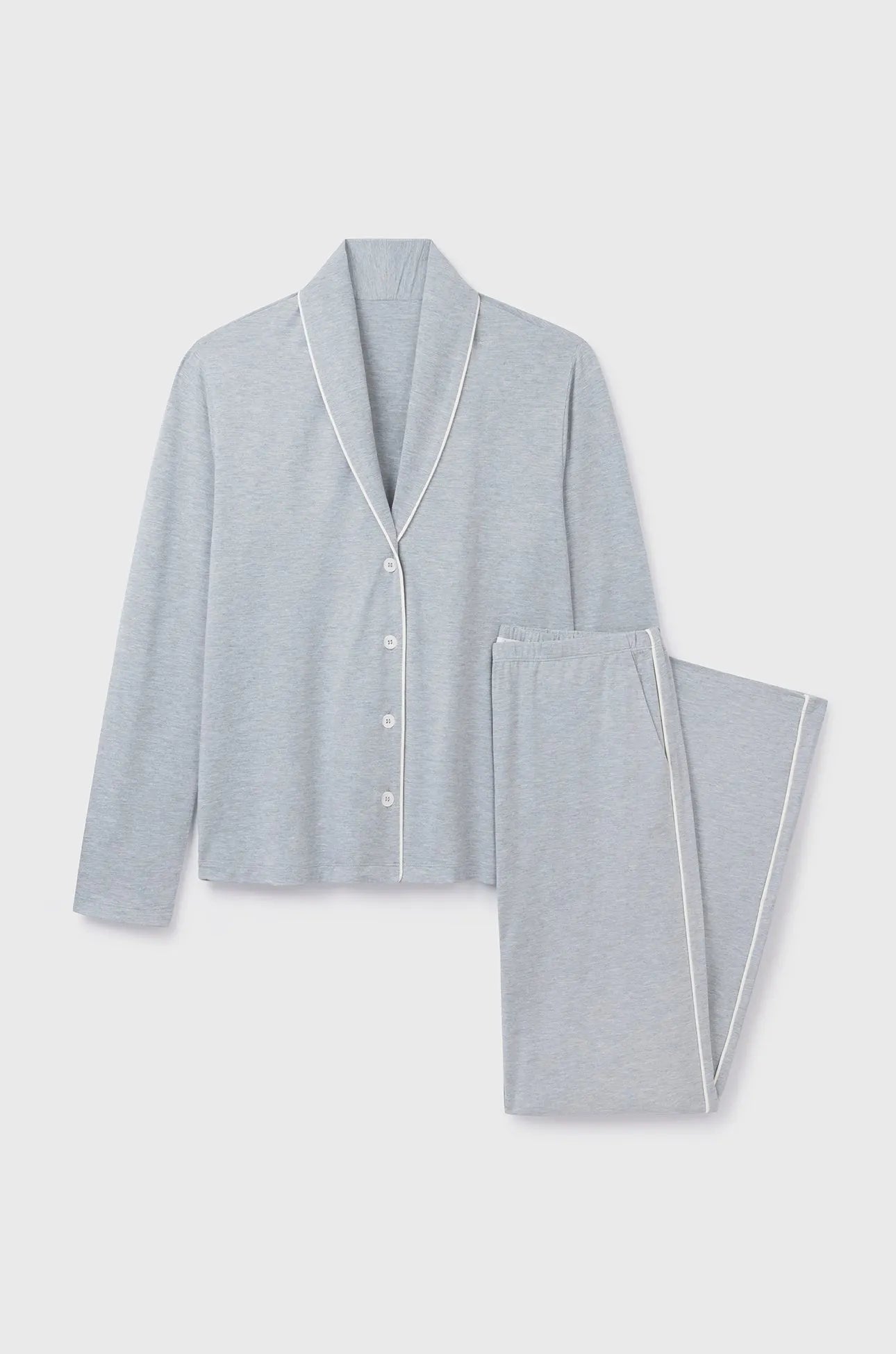 Shawl Collared Pyjama Set - Women's Nightwear