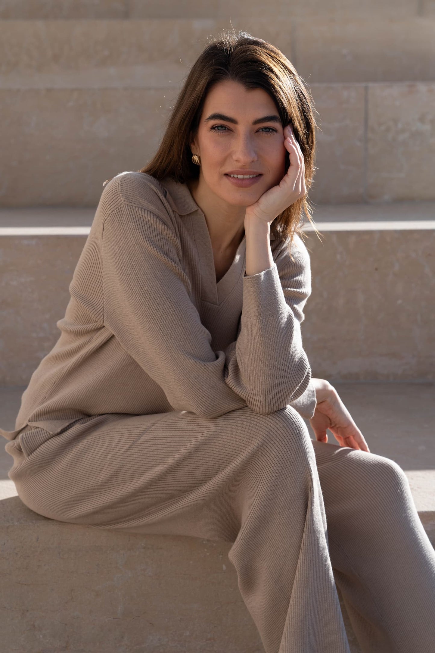 Ribbed Lounge Jumper Natural - Women's Jumpers