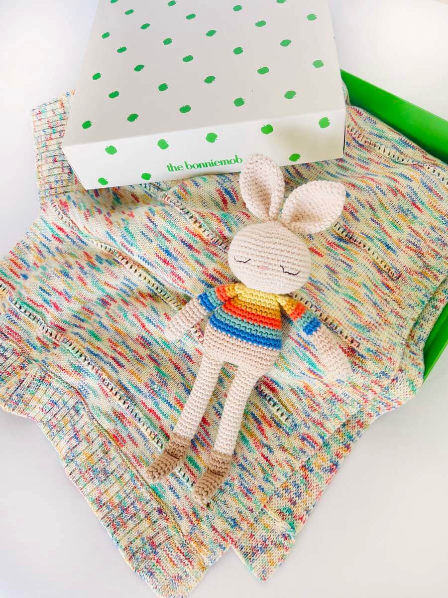 Bonnie Bunny Crochet Toy - Rainbow stripe - Stuffed Animals