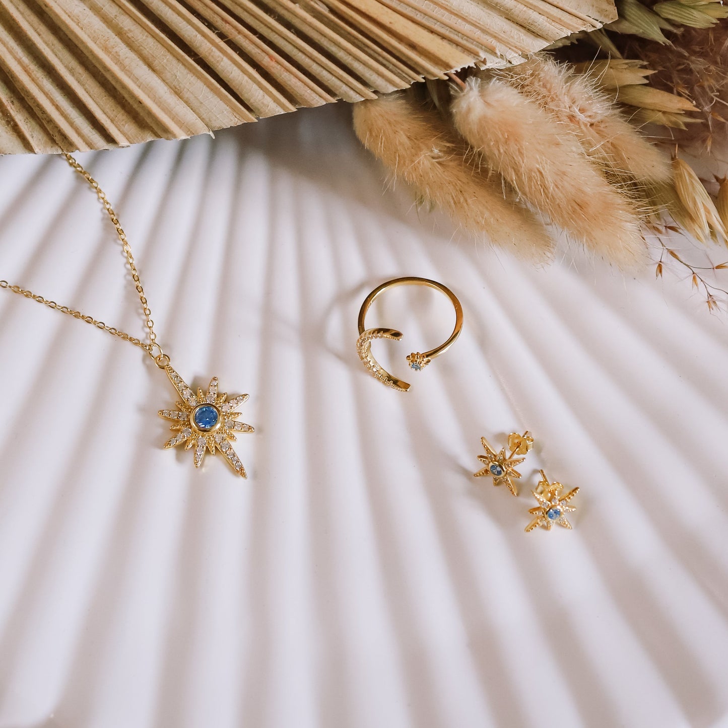 Ursa Birthstone Star Stud Earrings | 18K Gold Plated - Earrings