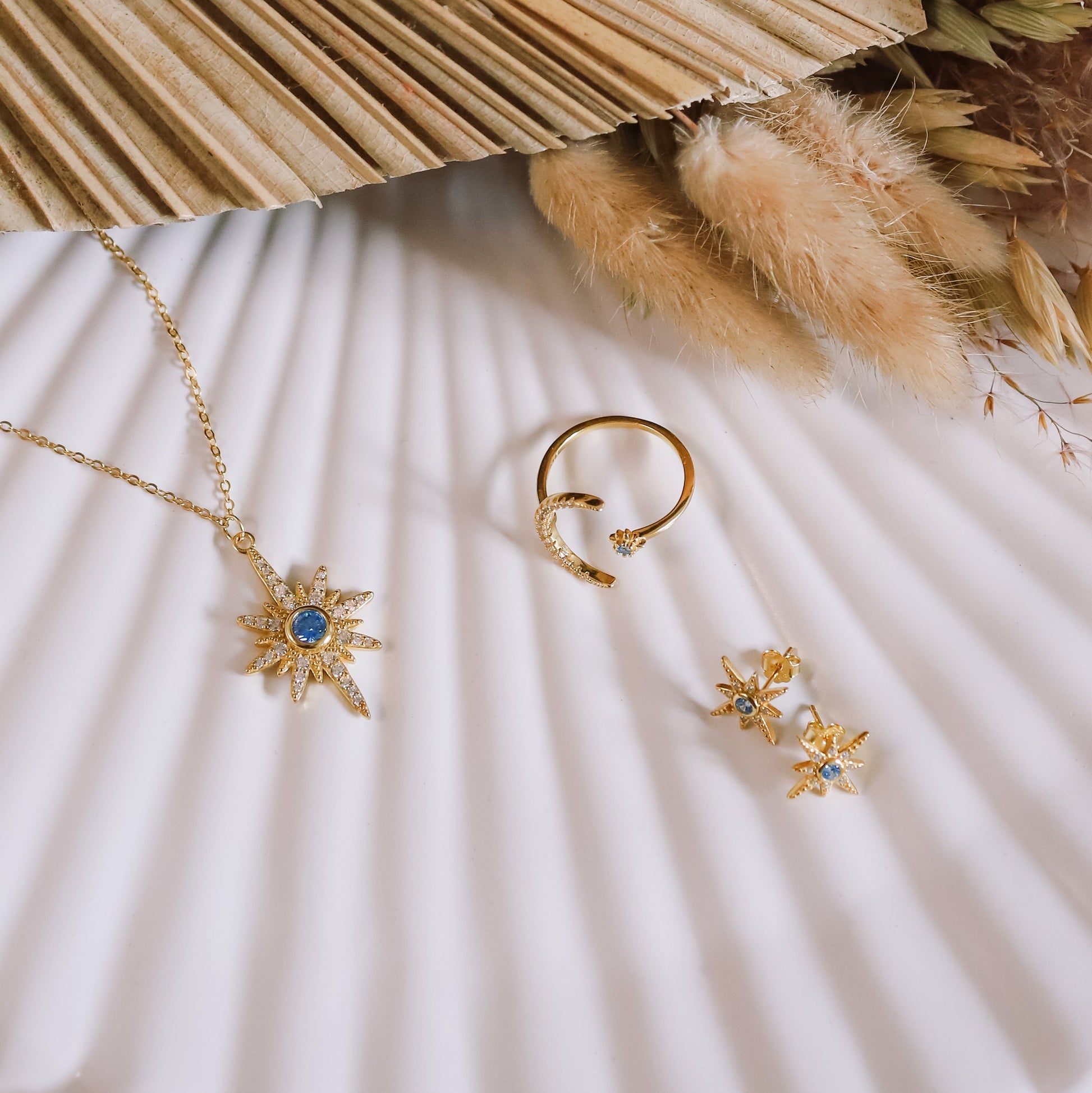 Ursa Birthstone Star Stud Earrings | 18K Gold Plated - Earrings