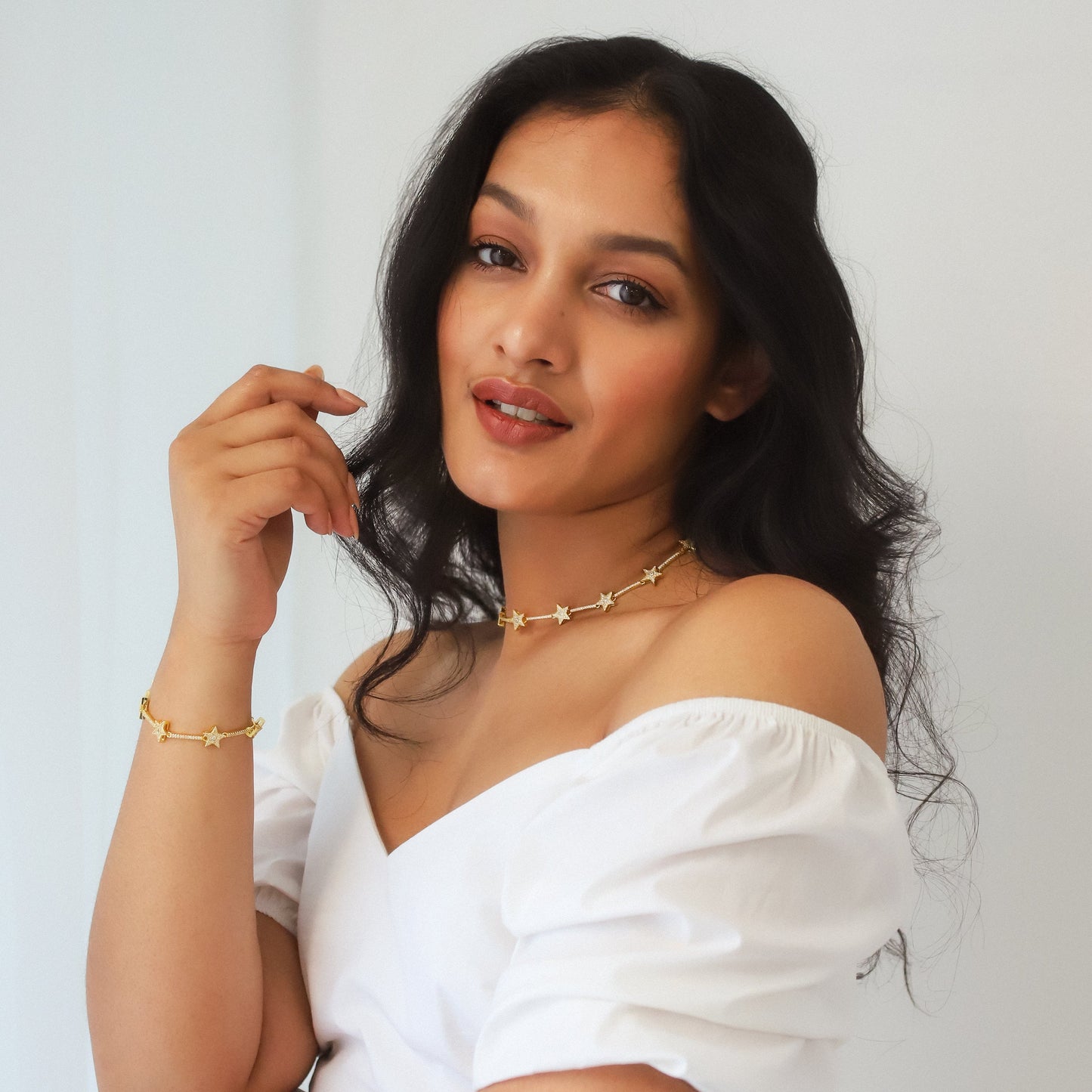 Margot Sparkling Star Choker | 18k Gold Plated - Necklace