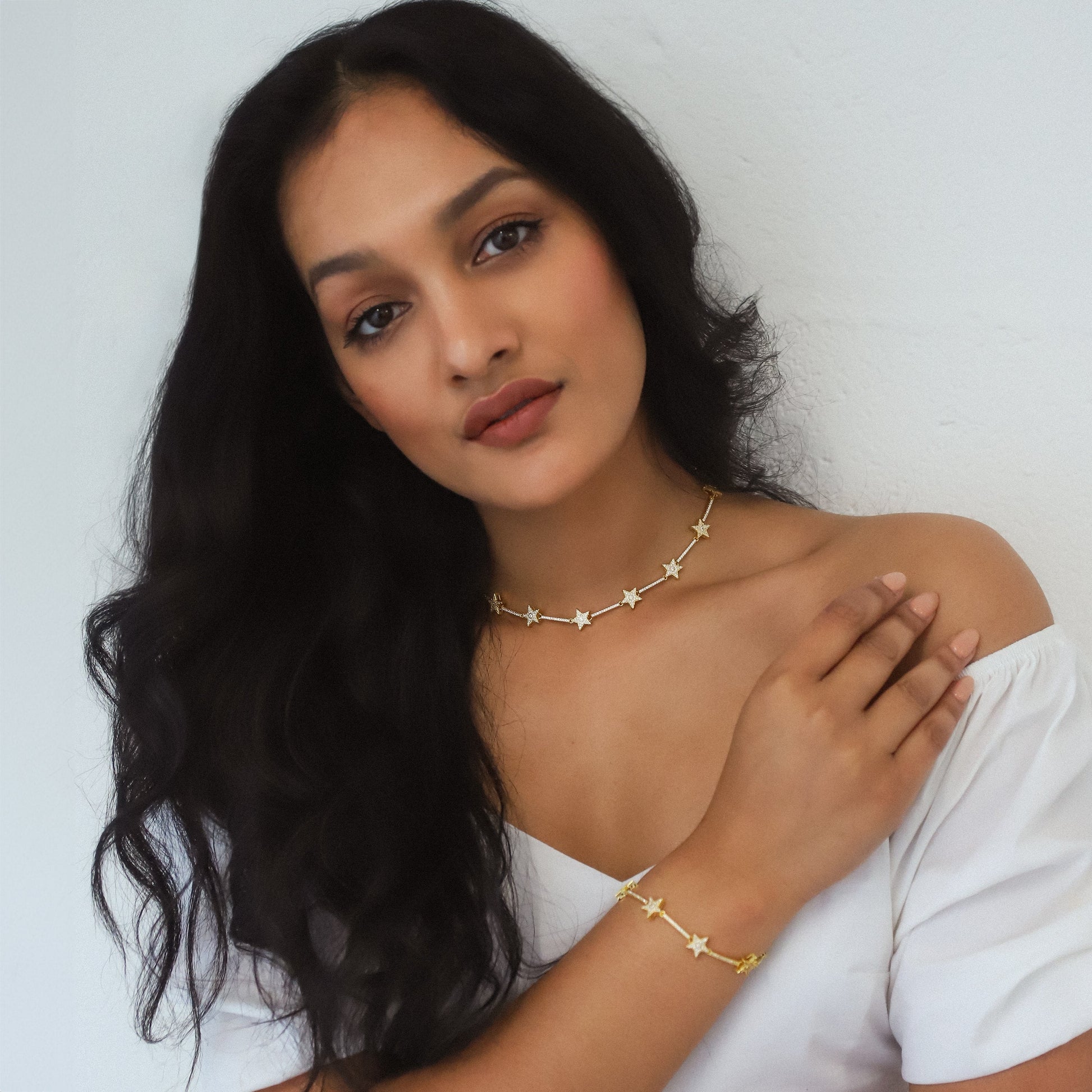 Margot Sparkling Star Choker | 18k Gold Plated - Necklace