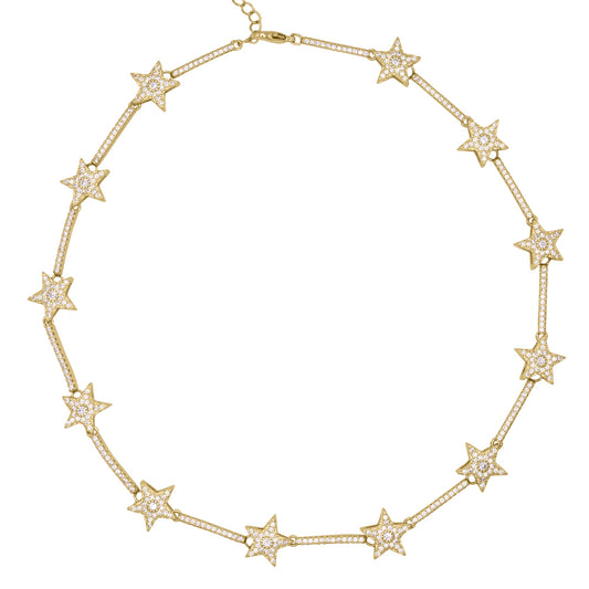 Margot Sparkling Star Choker | 18k Gold Plated - Necklace