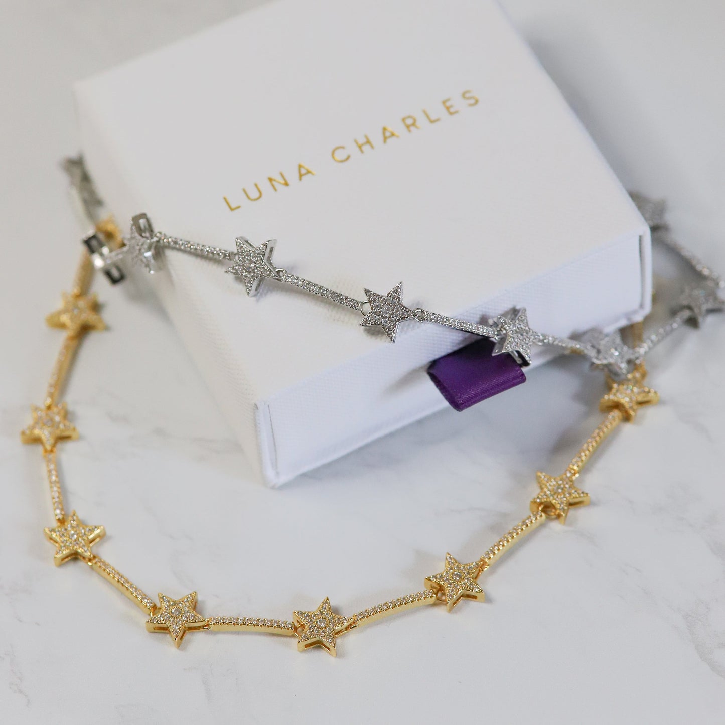 Margot Sparkling Star Choker | 18k Gold Plated - Necklace