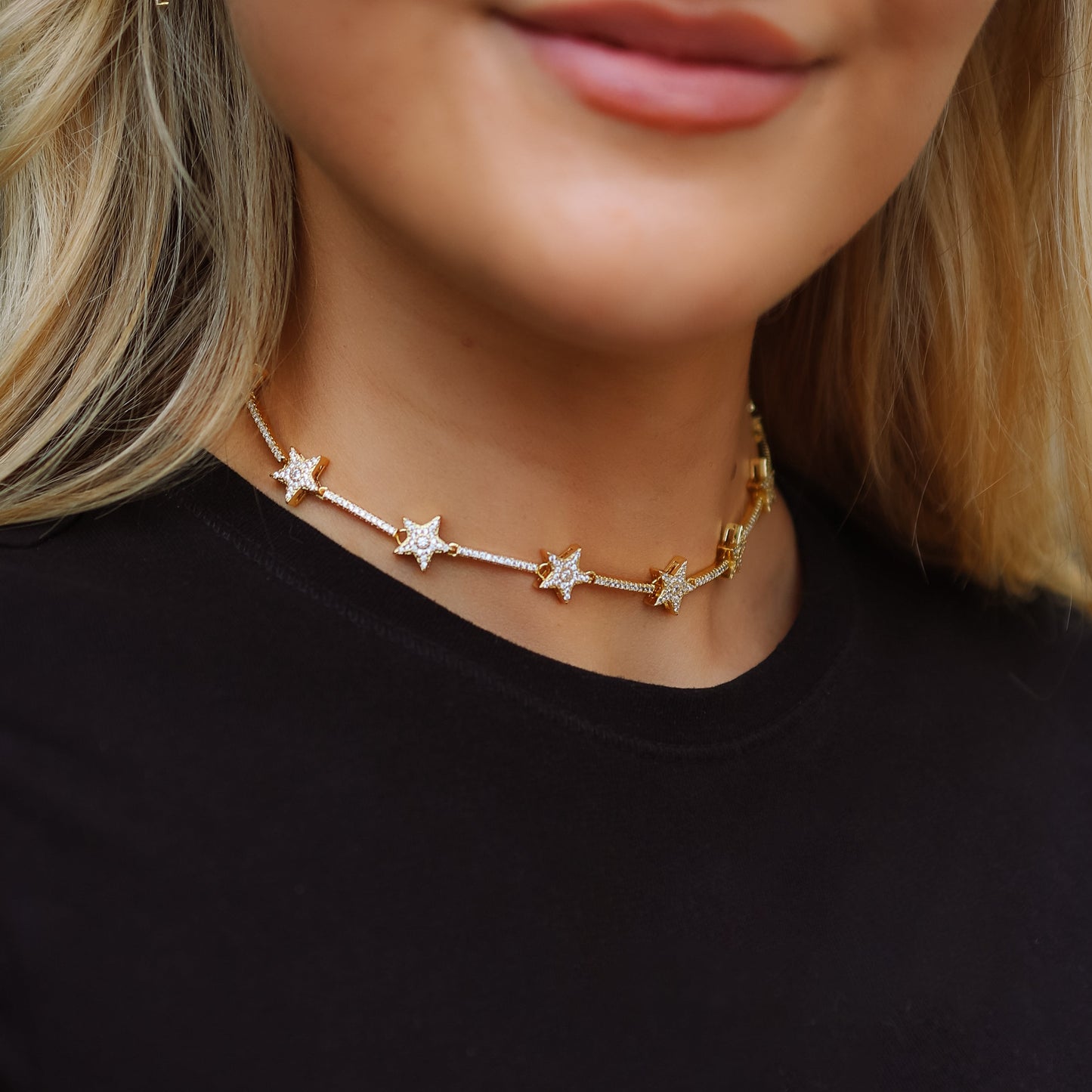 Margot Sparkling Star Choker | 18k Gold Plated - Necklace