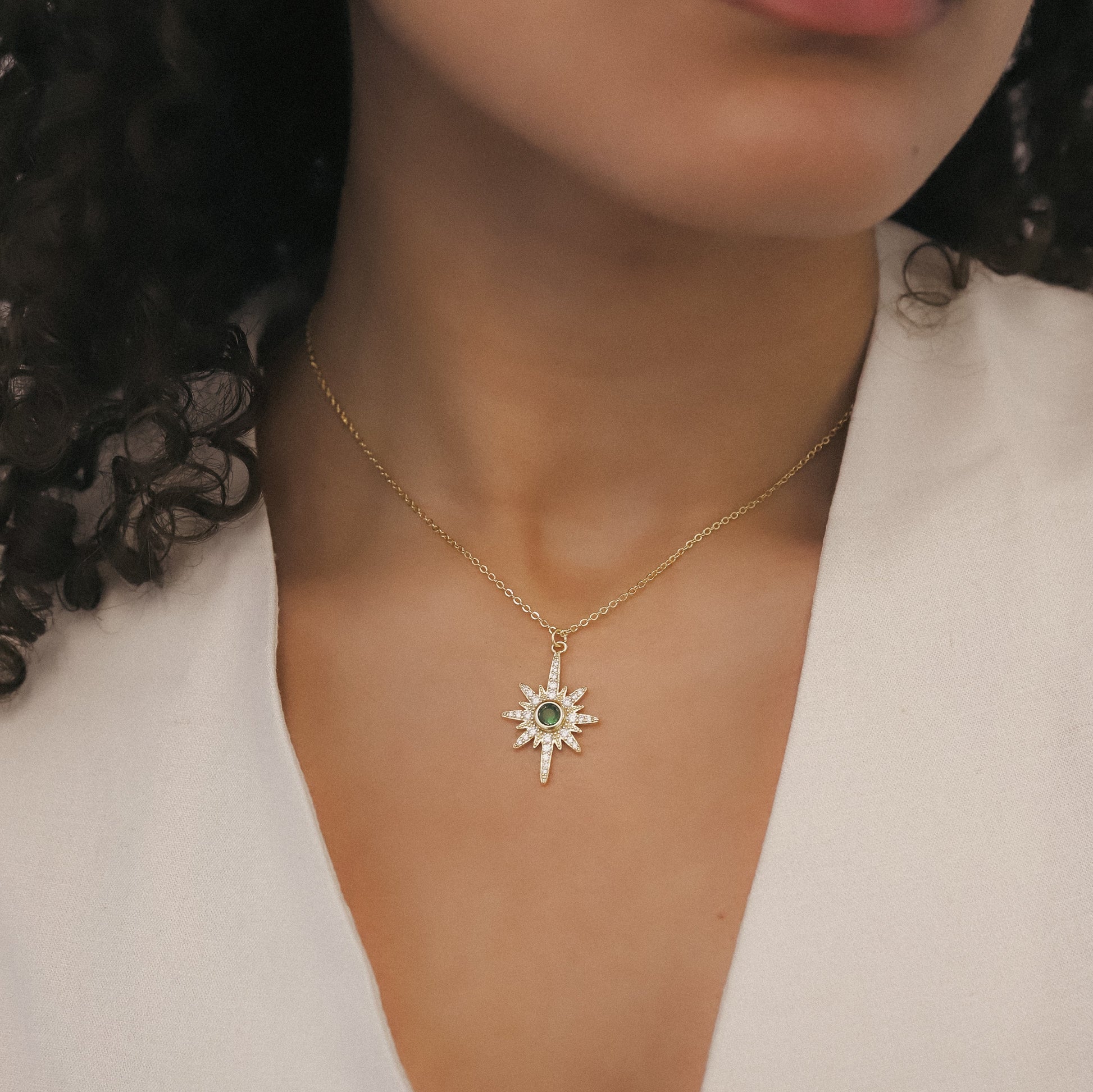 Heidi North Star Birthstone Necklace | 18K Gold Plated - Necklace