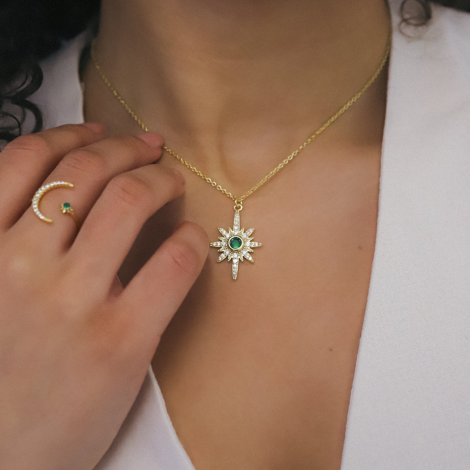 Heidi North Star Birthstone Necklace | 18K Gold Plated - Necklace