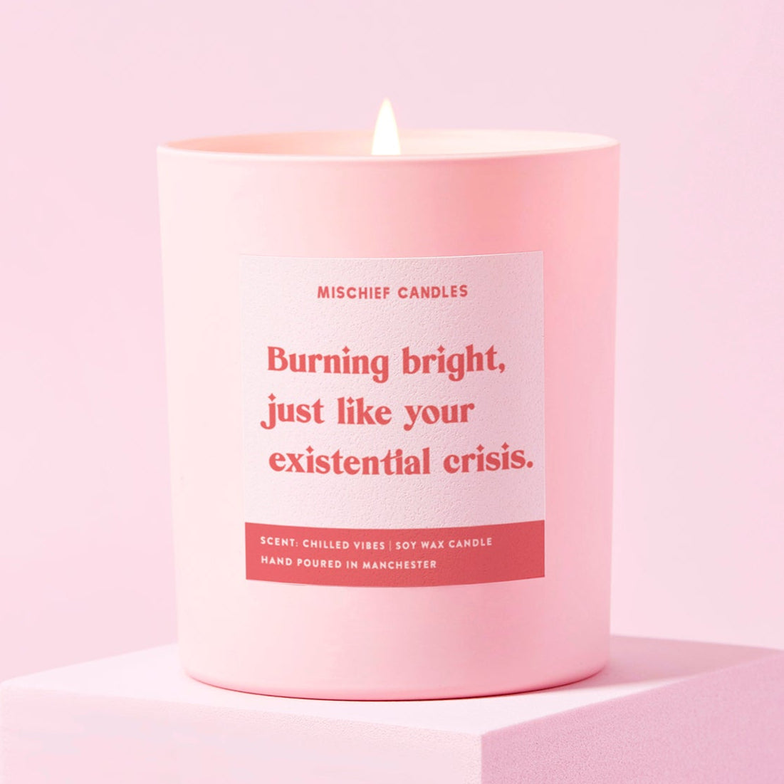 Funny Friend Gift Soy Wax Candle Burning Bright Existential Crisis - Candles