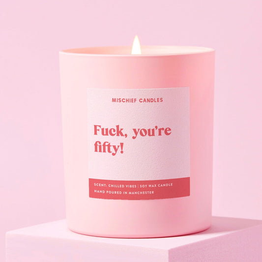 Funny 50th Birthday Gift Funny Candle Fuck You're Fifty Candle Only - Candles