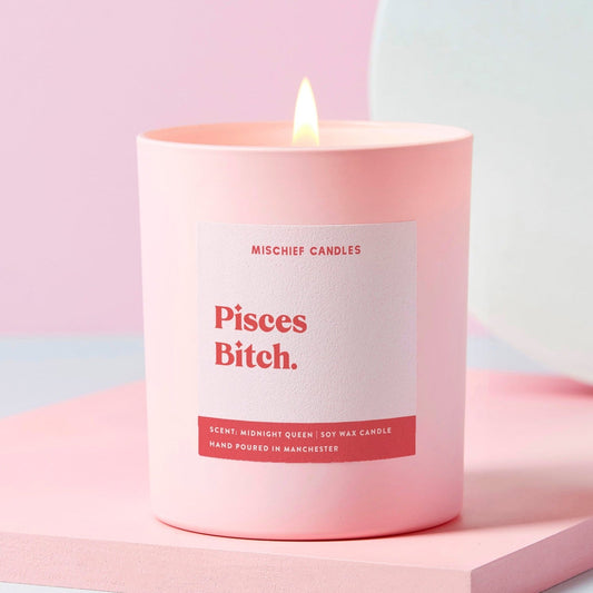 Pisces Birthday Gift Funny Zodiac Birthday Pisces Bitch Candle Only - Candles