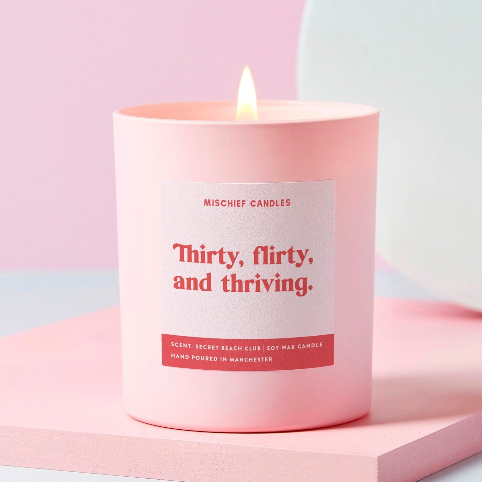 30th Birthday Gift Funny 30th Candle Thirty, Flirty & Thriving Candle Only - Candles