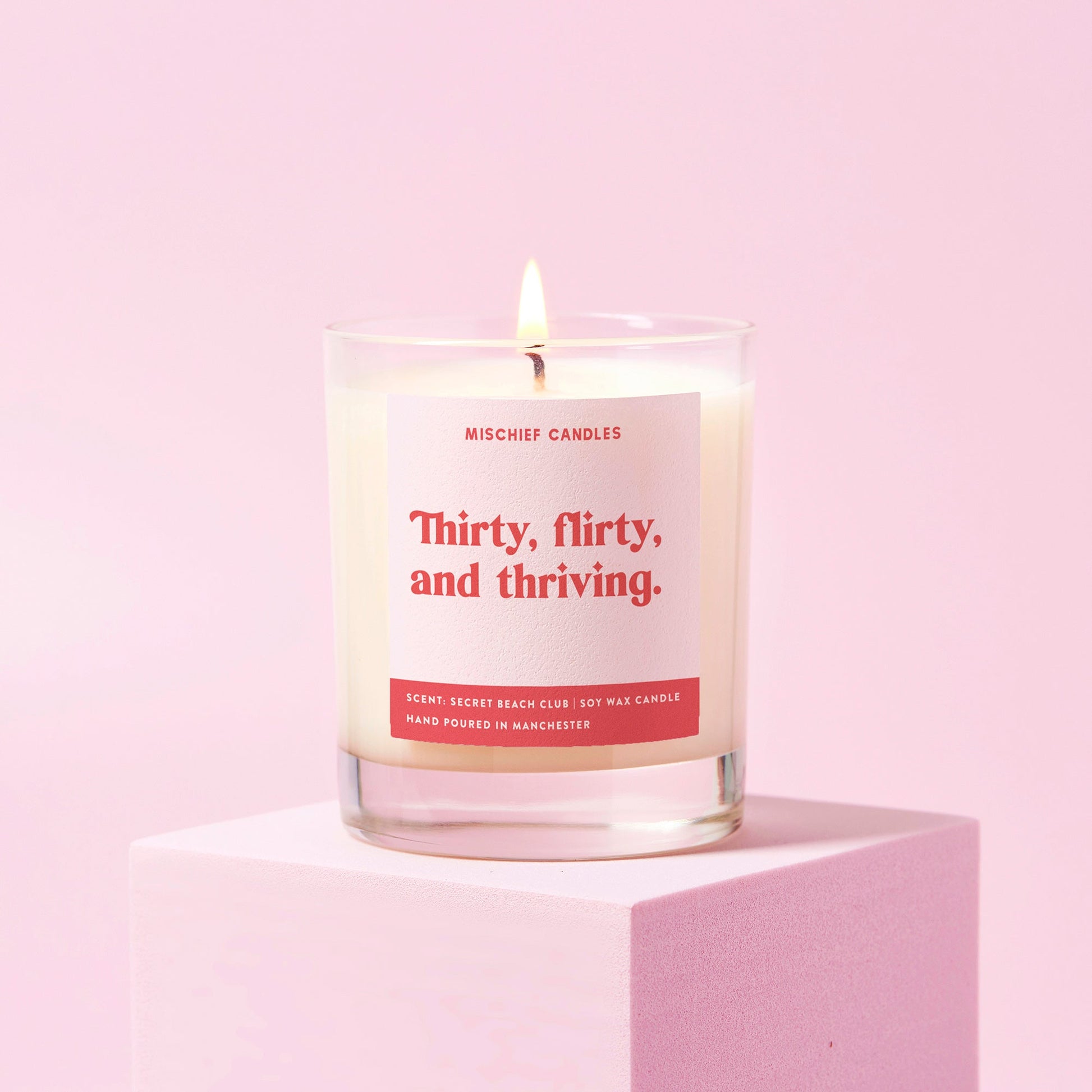 30th Birthday Gift Funny 30th Candle Thirty, Flirty & Thriving - Candles