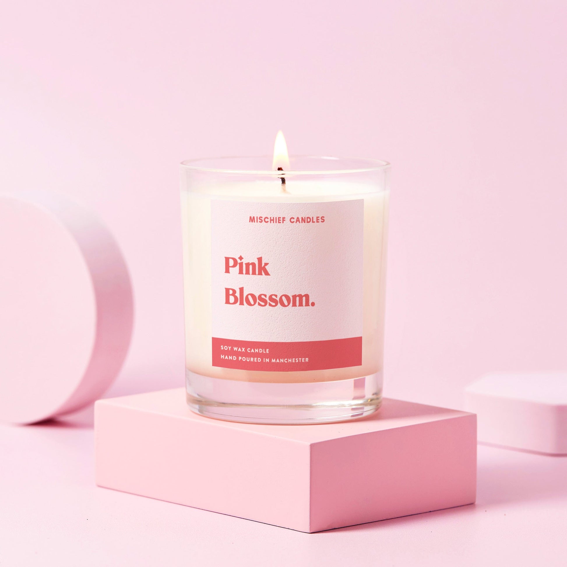 Scented Soy Candle Floral Scented Candle Pink Blossom - Candles
