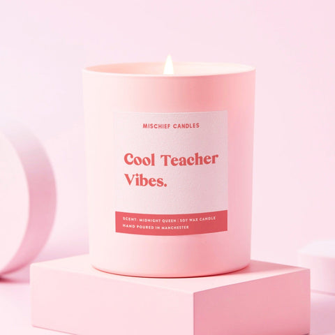 Teacher Gift Funny Teacher Gift Candle Cool Teacher Vibes
