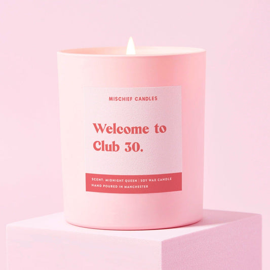 30th Birthday Gift Funny 30th Birthday Gift Funny Candle Club 30 Candle Only - Candles