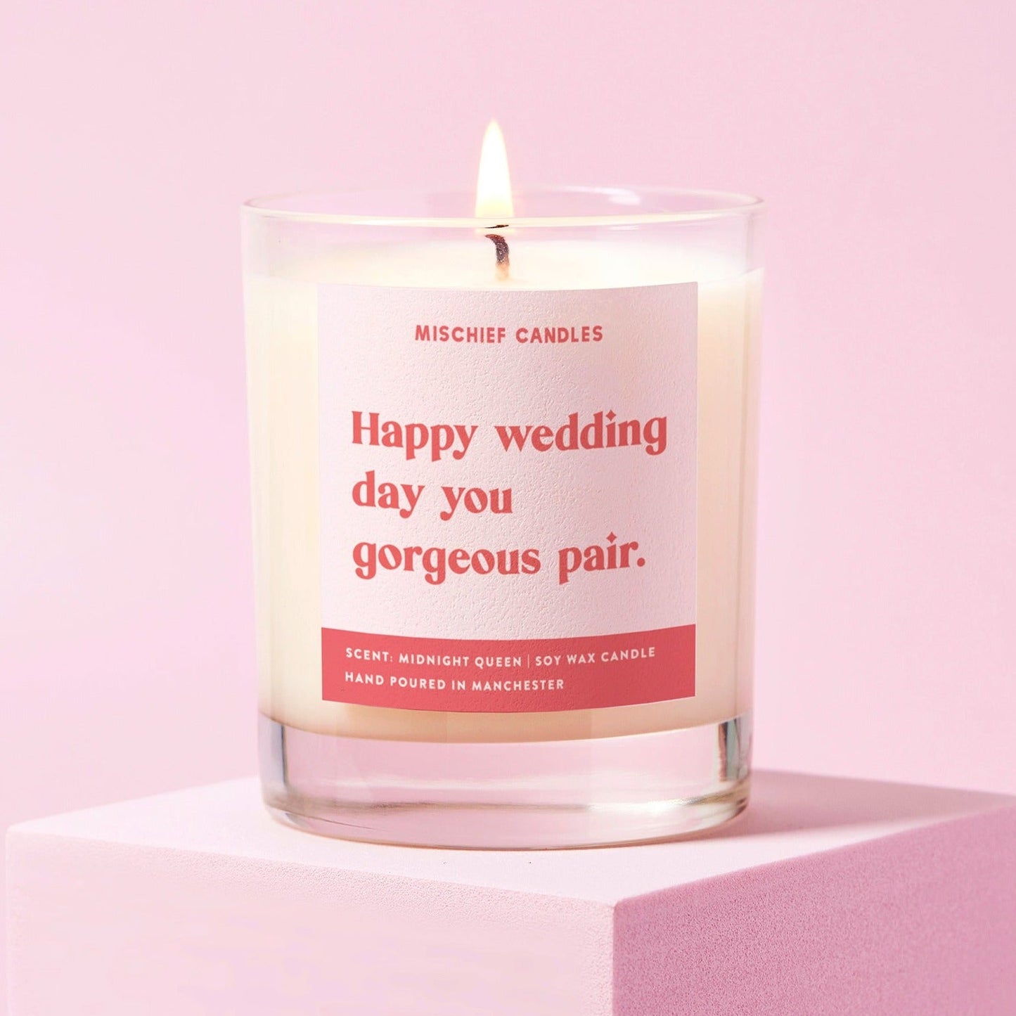 Funny Wedding Gift For Couple Candle Happy Wedding Day You Gorgeous Pair - Candles