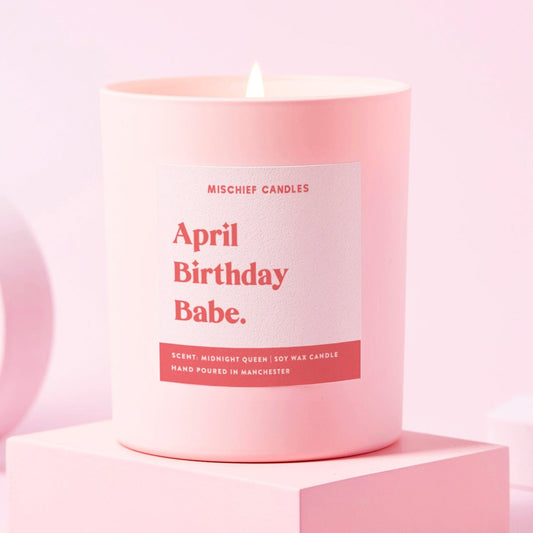 April Birthday Gift Funny Gift Candle April Birthday Babe Candle Only - Candles