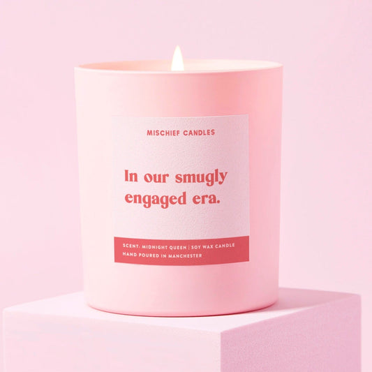 Funny Engagement Gift For Fiance Candle Smugly Engaged Era Candle Only - Candles