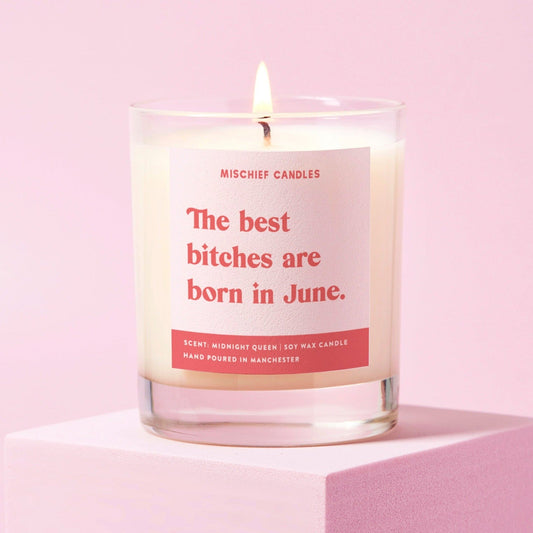 June Birthday Gift Funny Birthday Gift Candle June Birthday Bitch - Candles