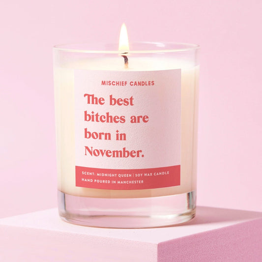 November Birthday Gift Funny Birthday Gift Candle November Birthday Bitch - Candles