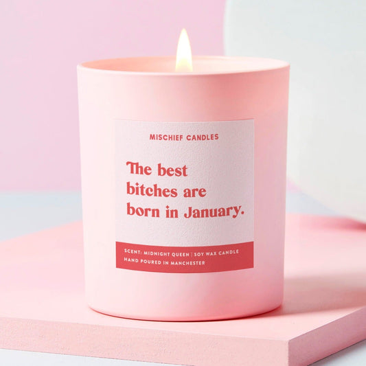 January Birthday Gift Funny Birthday Gift Candle January Birthday Bitch Candle Only - Candles