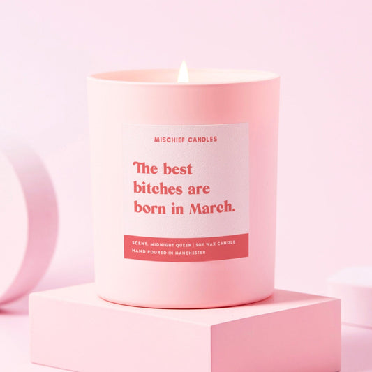 March Birthday Gift Funny Birthday Gift Candle March Birthday Bitch Candle Only - Candles