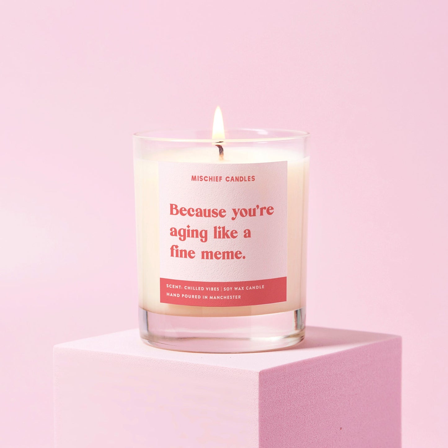 Funny Birthday Gift Soy Wax Candle Aging Like a Fine Meme - Candles
